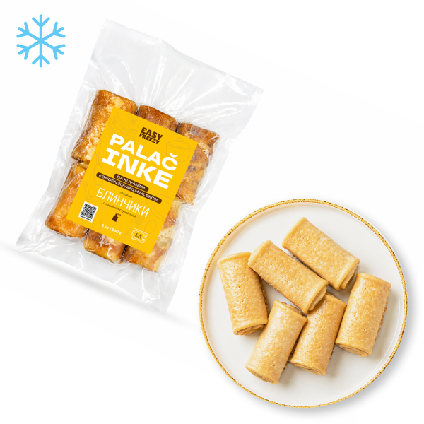 Блинчики с вареной сгущенкой, 6 шт (замороженные, готовые)